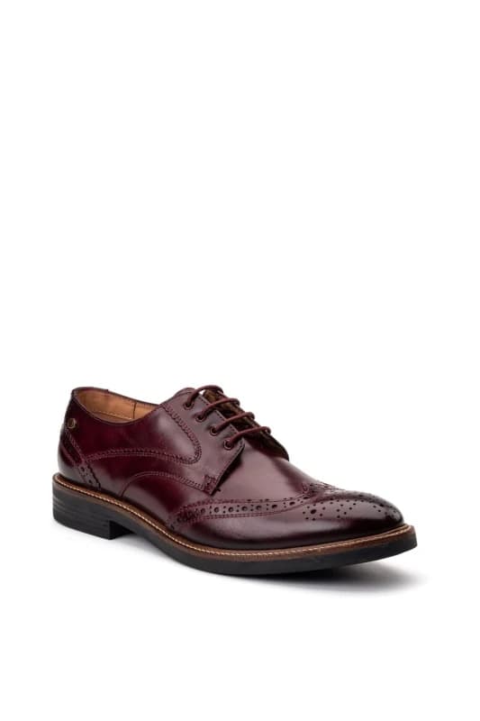 Base London Base London Men York Brogue Shoe in Wine Size: 11 Wine 11 Male 5063294201152