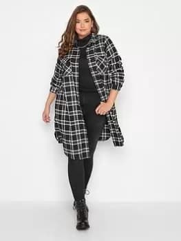 Yours Maxi Check Shirt. Black/white, Black, Size 16, Women