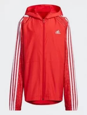 Boys, adidas Track Suit Woven Track Top, Red/Silver, Size 11-12 Years