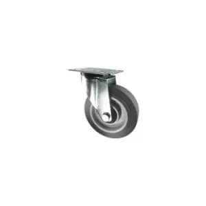 Swivel Plate 160MM Grey Rubber Tyre