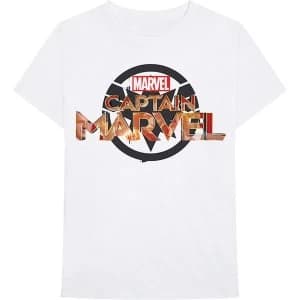 Marvel Comics - Captain Marvel New Logo Unisex Large T-Shirt - White