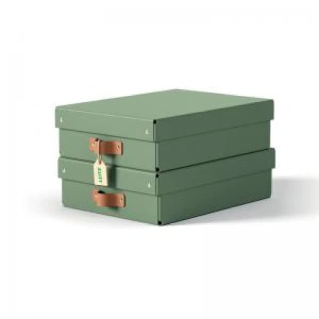 Leitz Puro Storage Box with Lid Medium Low 8L Green 100 Recycled Card EXR70923AC