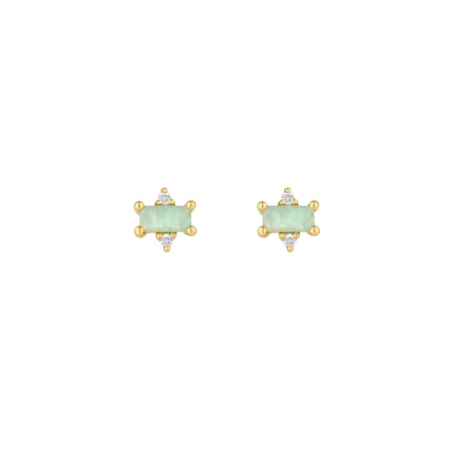 Inicio 14K Real Gold Plated Recycled Amazonite Stud Earrings - Gift Pouch Gold female