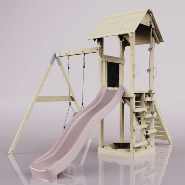OutdoorToys PolarPlay Tower Kids Wooden Climbing Frame - Swing Helka Rose in Beige Beige Unisex