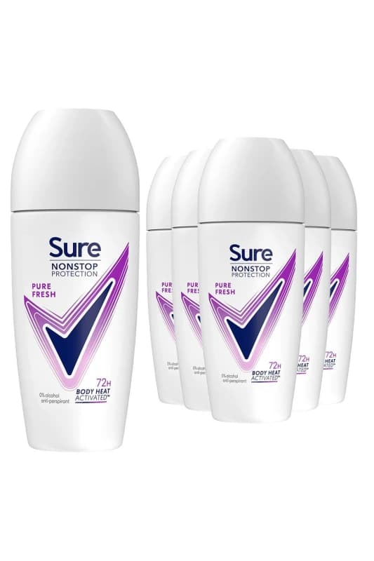 Sure Women Motion Sense 'Deodorant Roll on' 72H, Pure Fresh, 6x50ml White female