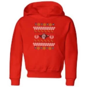 Star Wars Yoda Knit Kids Christmas Hoodie - Red - 11-12 Years