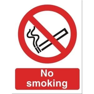 Stewart Superior No Smoking Sign W150xH200mm Self Adhesive Vinyl
