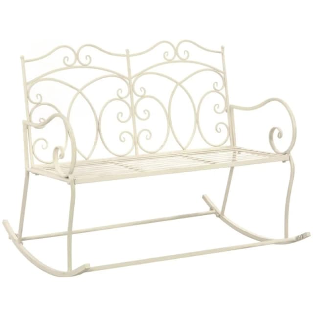 45436 vidaXL Garden Bench 104cm Iron Antique White