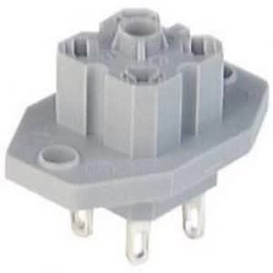 Hirschmann 931 782 106 G 30 E 3 Mounting Socket With Flange With Solder Contacts Grey Number of pins3 PE