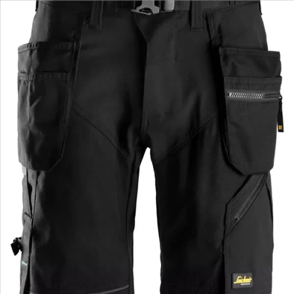 Snickers FlexiWork Work Shorts+ Holster Pockets - Black - 44