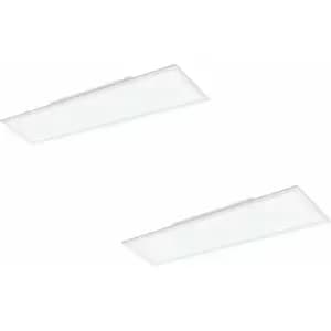 2 pack Wall / Ceiling Light White Aluminium 1200mm x 300mm Panel 40W LED 4000K