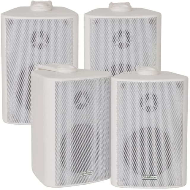 Loops 2x Pair 2 Way Compact Stereo Speakers 3" 60W 8Ohm White Wall Mounted Surround White unisex