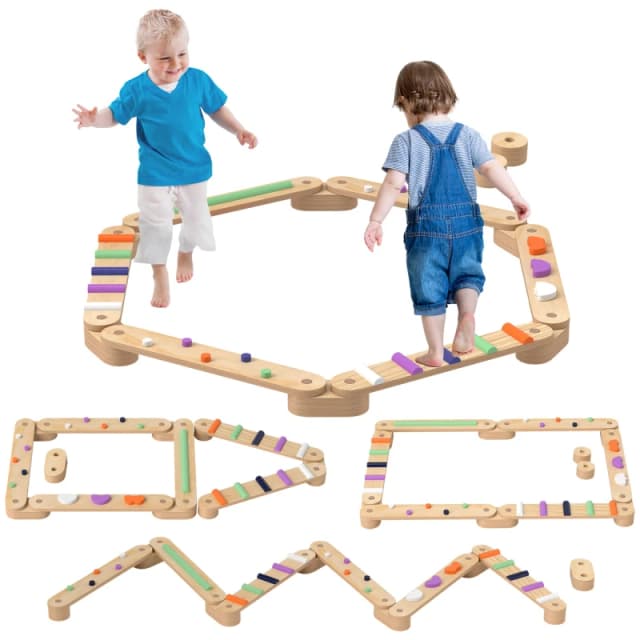 AIYAPLAY Wooden Balance Beam for Kids 3-8 Years, Multi 347-021V00MX