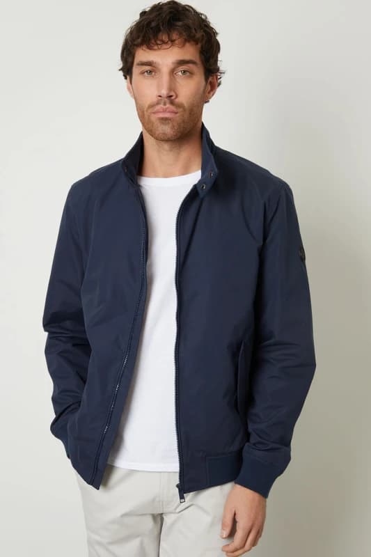 Threadbare Zip Up Harrington Style Jacket Navy