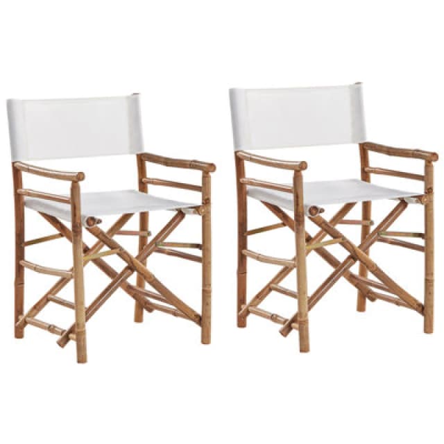 Beliani Set Of 2 Garden Chairs Molise Bamboo Wood Brown