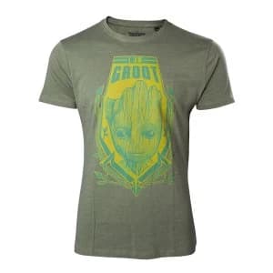 Guardians of the Galaxy Vol. 2 Mens X-Large Groot Shield Heather T-Shirt - Green