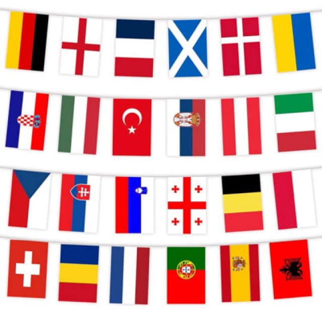 Shatchi Football Euro Cup Championship Bunting with 24Teams European Union Countries Flags party Decoration,8M Multi unisex