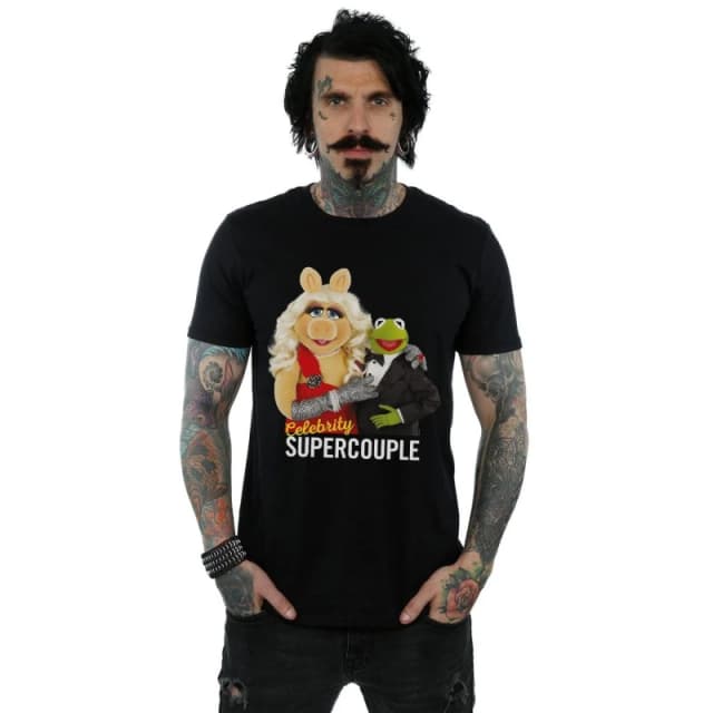 Disney Men The Muppets Celebrity Supercouple T-Shirt in Black Size: Small Black S Male 5059308681430