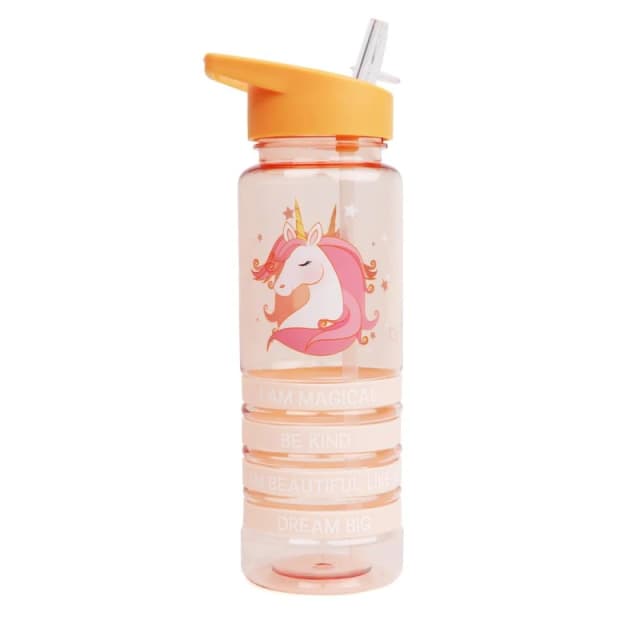 Myga Kids' Positivity Band Water Bottles - Unicorn, Orange RY2249
