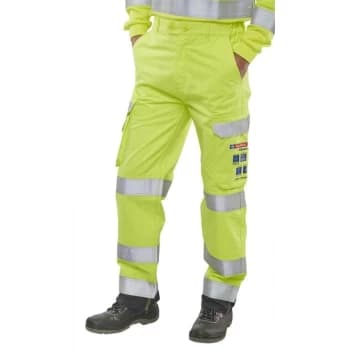 Arc Flash Hi Viz Trousers Saturn Yellow/Navy - Size 30T