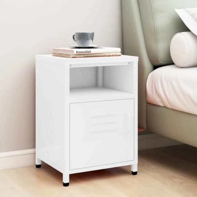 VIDAXL Nightstand White 35x35x51cm Steel Vidaxl 8720286565360