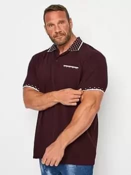 BadRhino Jacquard Collar Polo - Red, Size 3XL, Men