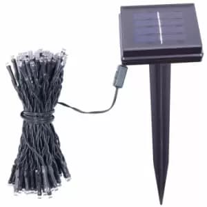 15410 100 Bright White Solar Powered Outdoor LED String Lights / IP44 Weatherproof / Auto-On / Garden, Weddings, BBQ's, Parties - Gardenkraft