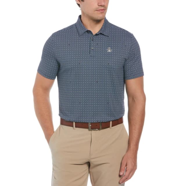 Original Penguin Golf Mens Alovr Short-Sleeve Performance Polo Shirt Caviar male Small