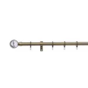 Universal Crackled Glass 19mm Extendable Curtain Pole Brass