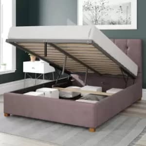 Aspire Hepburn Ottoman Storage Bed Velvet Blush King