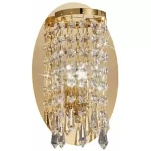 Kolarz charleston - Designer Crystal Wall Light Polished Gold, 1x G9