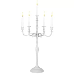 Candlestick White Aluminium Cast 80cm 5-Armed