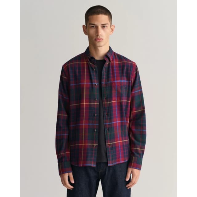 Gant Regular Fit Plaid Flannel Checked Shirt - Red Red S