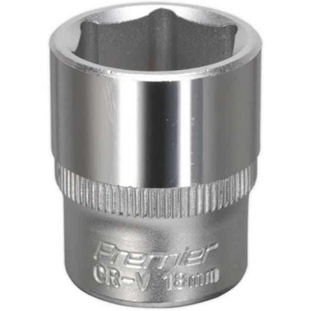 Loops 18mm Forged Steel Drive Socket - 3/8" Square Drive - Chrome Vanadium Socket Metallics