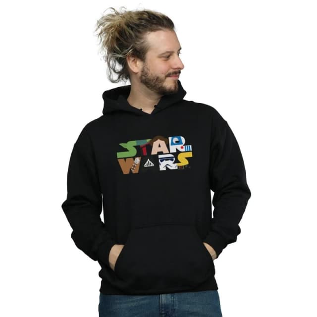 Star Wars Star Wars Men Character Logo Hoodie in Black Size: Small Black S Male 5059308833006