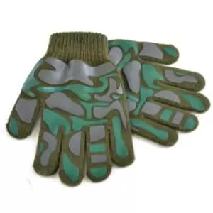 Childrens Boys Camo Design Winter Magic Gloves (One Size) (Green)