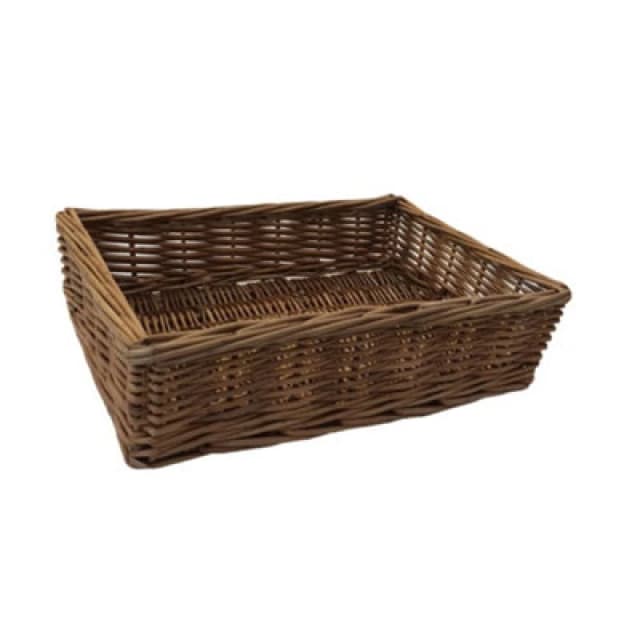 Red Hamper Pt097 Large Double Steamed Storage Wicker Tray