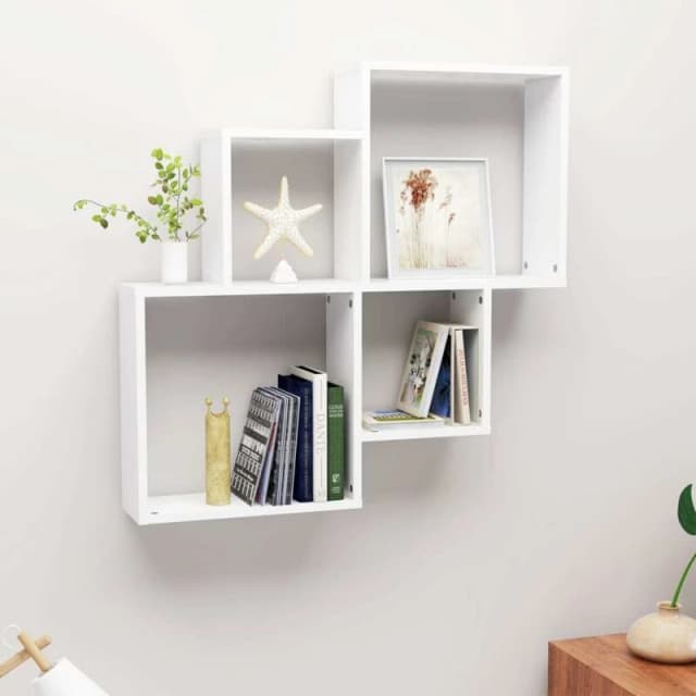 VIDAXL Vidaxl - Wall Cube Shelf White 80x15x78.5cm Engineered Wood 8720286596777