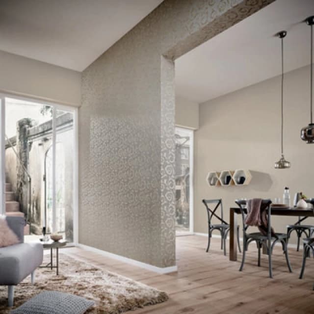 Galerie Industrial Effects Greige Floral Swirl Pearlescent Wallpaper Roll