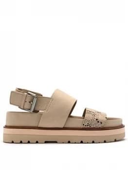 Clarks Orianna Strap Wedge Sandal - Taupe, Size 5, Women