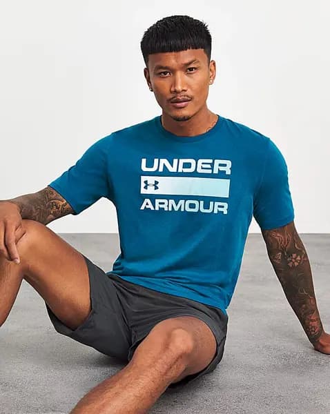 Under Armour Team Issue Wordmark T-Shirt Blue/White Male S34/36 UD14501