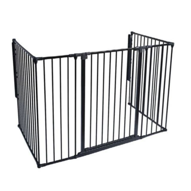Safetots Extra Tall Multi Panel Fire Surround, 51Cm Deep X 164Cm Wide, Black, 105Cm High, Baby And Toddler Fire Guard
