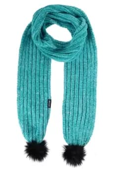 'Hedy Lux' Winter Scarf with Faux Fur Poms Poms