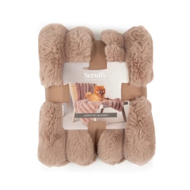 Scruffs Taupe Faux Fur Pet Blanket