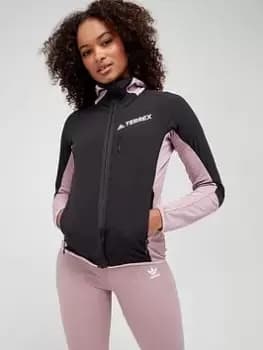 adidas Womens Terrex Flooce Hooded Jacket - Black/Pink, Size XS, Women