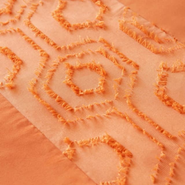 Velosso Chic Bedroom Tufted Duvet Cover & Pillowcase Set in Orange Size: King Orange Unisex King