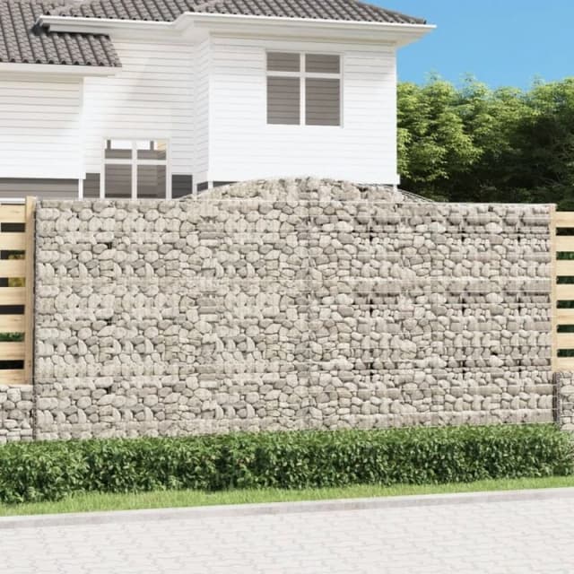 VIDAXL Arched Gabion Baskets 3 pcs 400x30x200/220cm Galvanised Iron Vidaxl 8720845575151