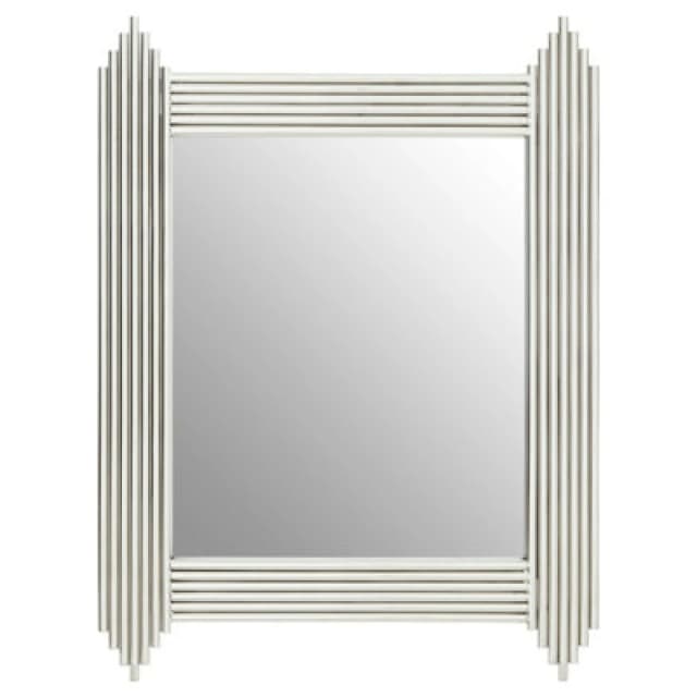 Orsina Clarice Wall Mirror, Silver, Wood, Glass, Metal