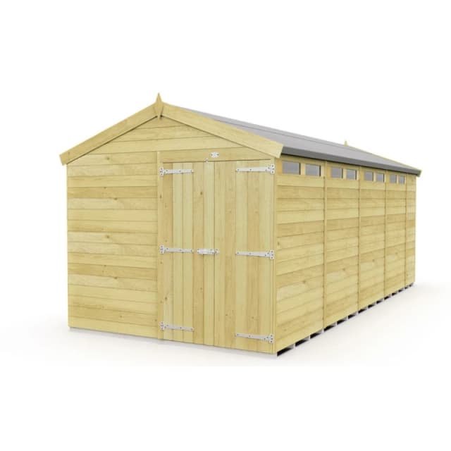 Buttercup Farm 8 x 19 Feet Apex Security Shed - Double Door - L560 x W231 x H217cm in Brown Brown Unisex