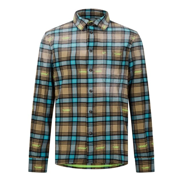 Off White Mens Helvet Check Pattern Relaxed Fit Overshirt Camel male S (46)